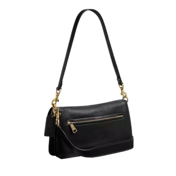 Coach Tabby Shoulder Crossbody Bag 26 Moon Stars Angel Pins Black Leather New - Picture 10 of 12